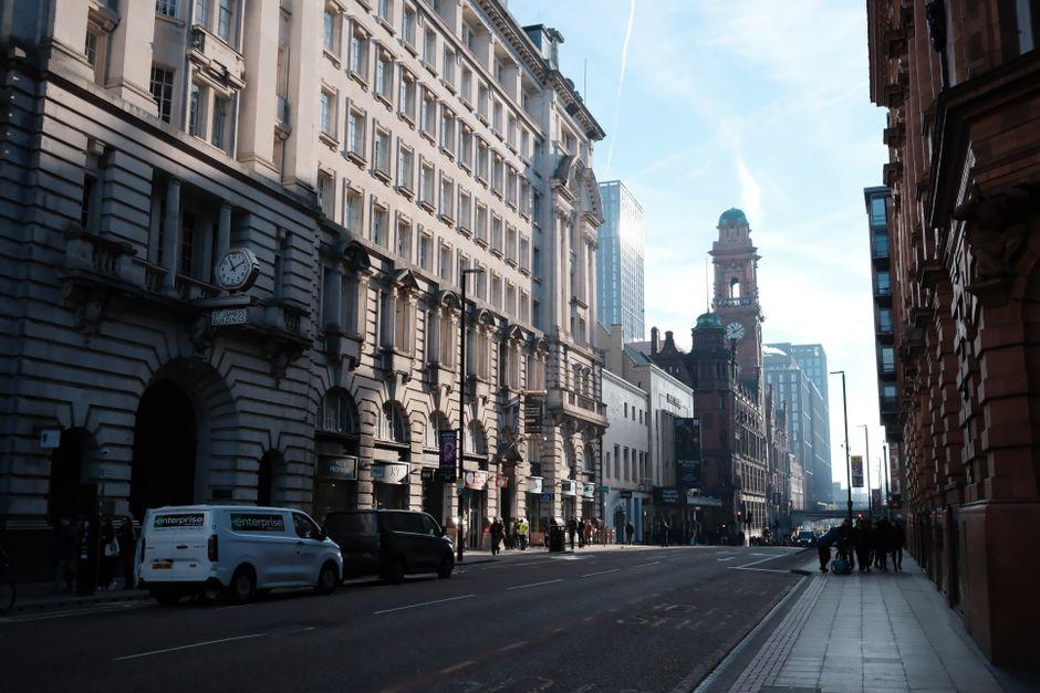 Historic Street View of Manchester City Center